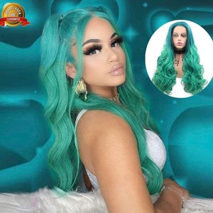 24”  Green Ombre Body Wavy Lace Front Wig *NEW*