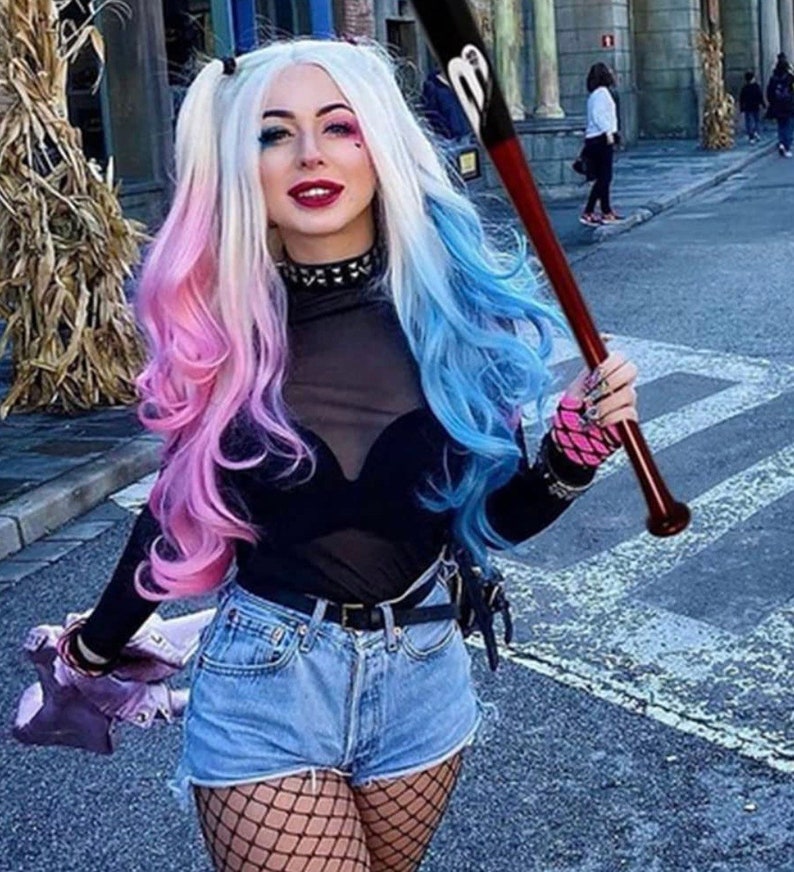 22 Harley Quinn Unicorn Blonde Blue Pink Ombre Split Dye BODY - Etsy