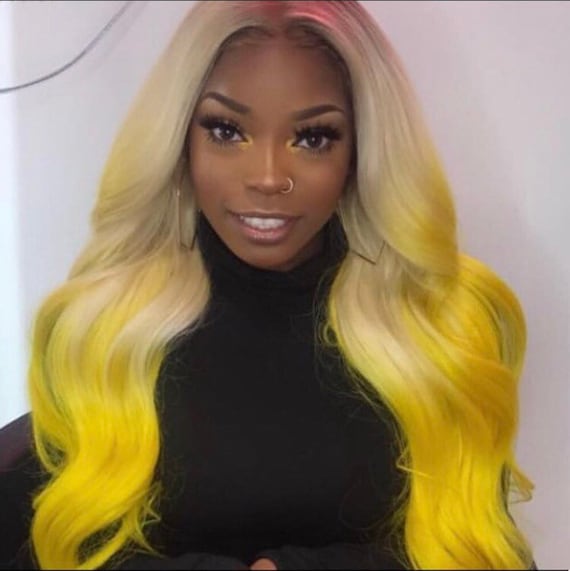 Yellow on sale blonde wig