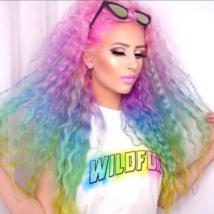 Pastel colored wigs deals