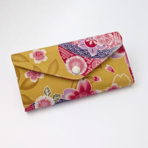 Carteira Floral Japonesa – Carteira de Algodão Sakura Blossom, Presente Feito à Mão para Ela