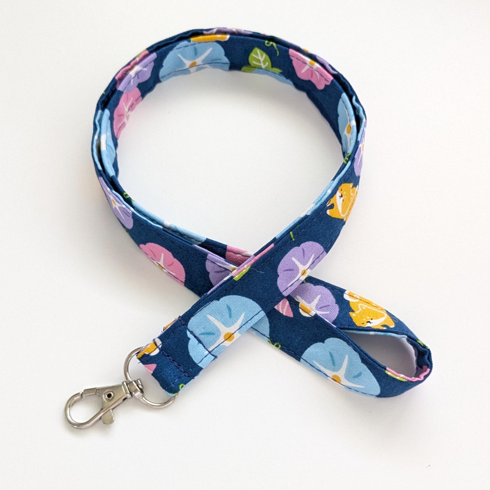 シバイヌストラップ Shiba Inu Lanyard, Japanese Fabric Keychain Neck Strap, Morning