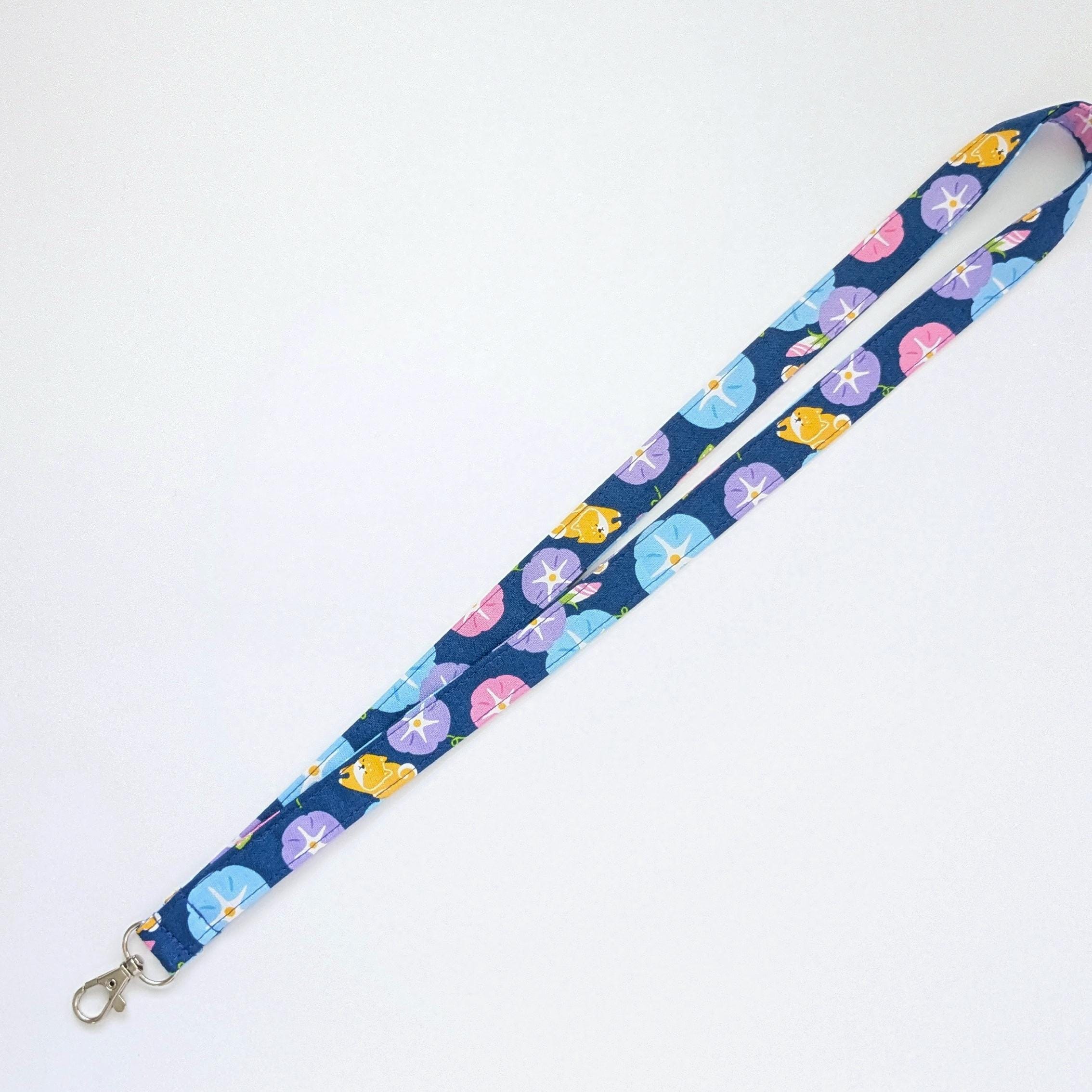 Shiba Inu Lanyard, Japanese Fabric Keychain Neck Strap, Morning