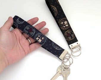 Cat Key Fob Wristlet – Japanese Cotton Keychain, Minimalist Style