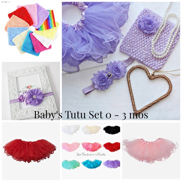 Babys Tutu Skirts, Newborn to 3 Mos Tutu Sets, Infant Photo Props, Baby Tutu Sets, Toddler Tutu, Newborn Tutu, Birthday Tutu, Cake Smash