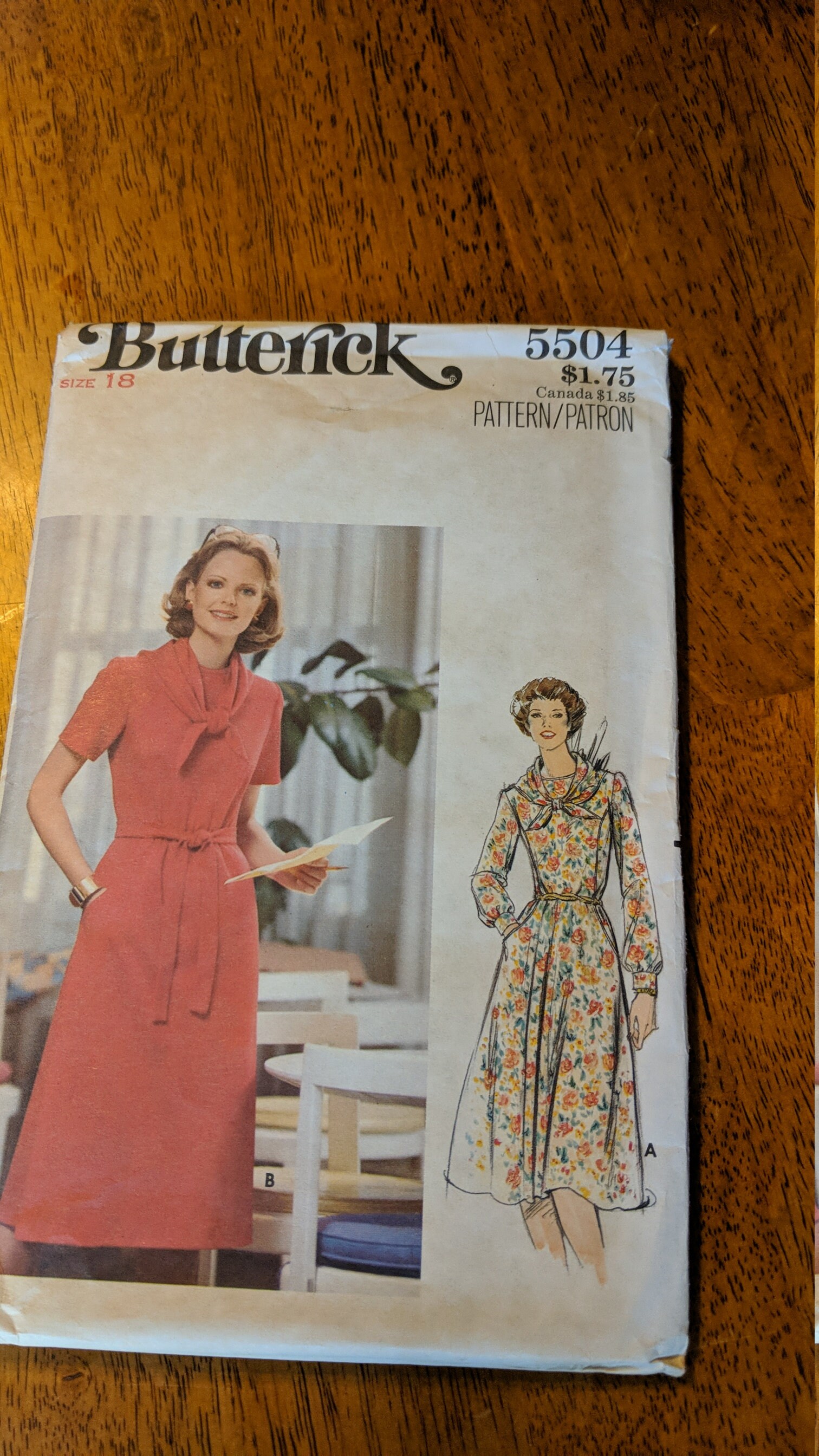 5504 Vintage 1970's Butterick Sewing Pattern Misses Dress Size 10 Uncut ...