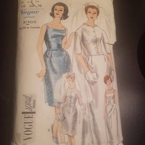 Vogue pattern  4218 vintage sewing pattern dressmaking pattern brides dress and jacket