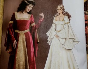 Renaissance costume pattern patron Butterick BP226 size AA 6,8,10,12 cosplay Dressmaking pattern