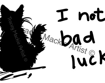 I not back luck! Transparent PNG file & SVG File, black cat, Halloween, Subliminal, SVG, Transparent, home businesses can use- see terms