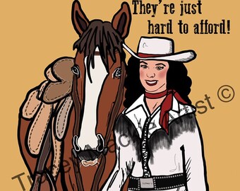 Horse Girls are easy to Love' Sublimination, PNG file, Western, Cowgirl, Horse. May be used by small business - see terms.