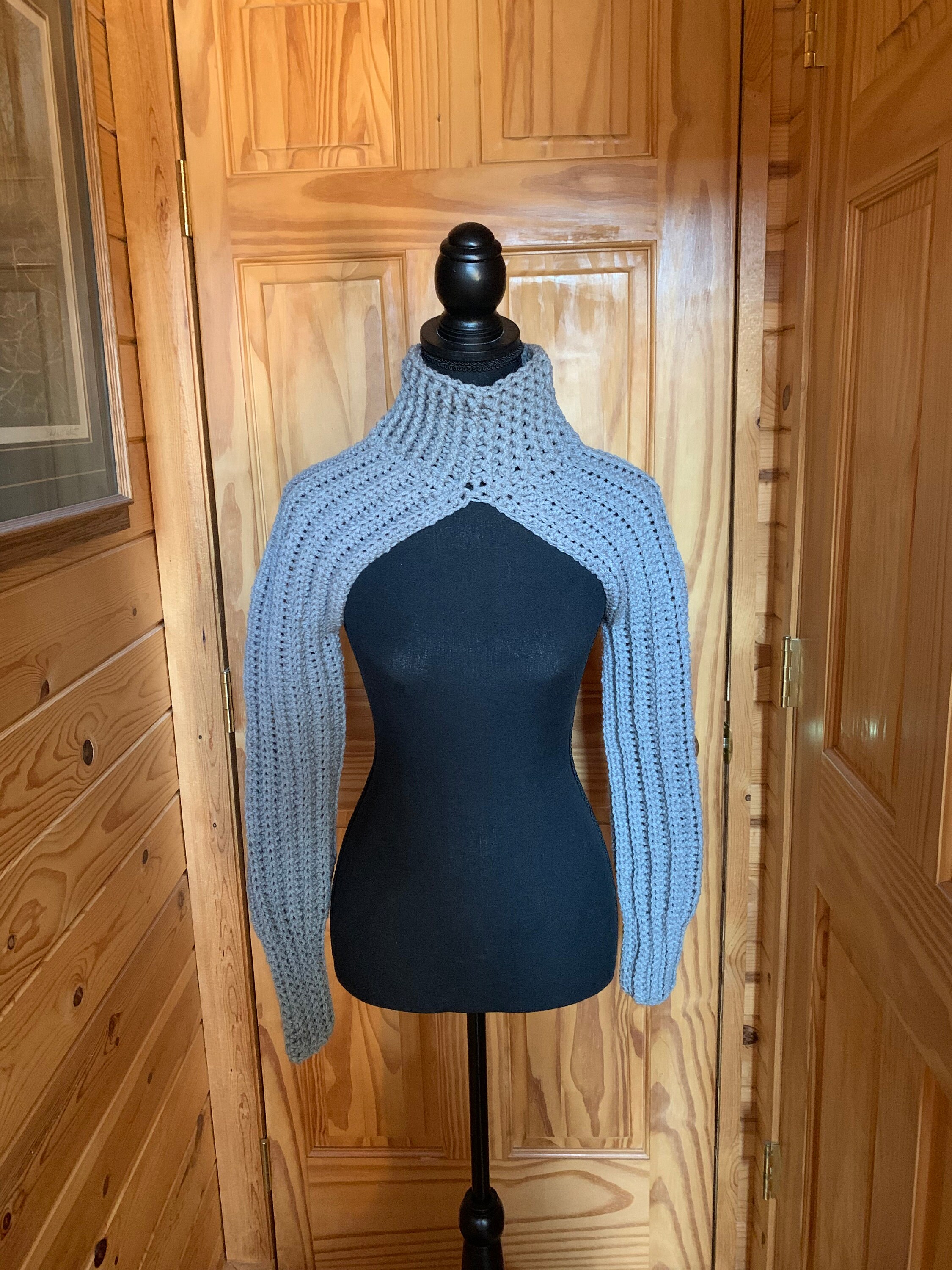 Shrug. Arm Warmer. Dusty Blue Crochet Arm Warmer Shrug. Etsy