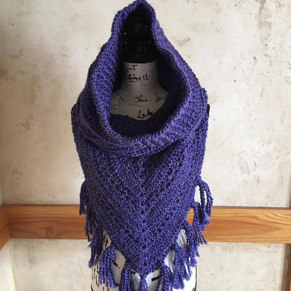 Wild Oleander hooded scarf..Homespun yarn..Super soft and warm..Plush scarf.