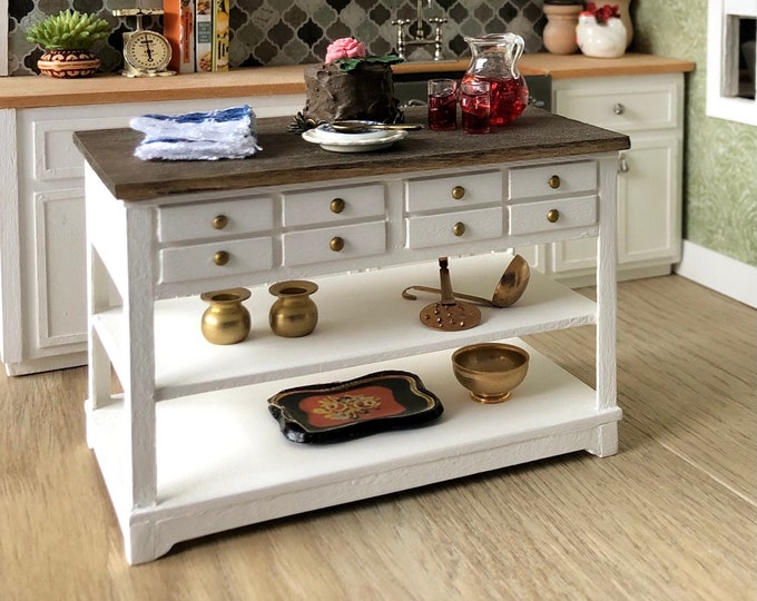 Dollhouse Kitchen Island Miniature Kitchen Island 112 Etsy