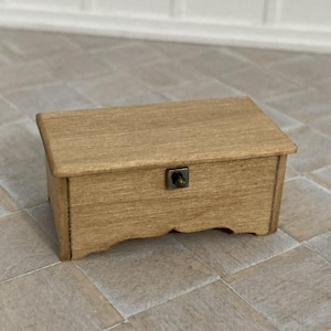 1:24 Scale Dollhouse Coffee Table,  Half Scale Coffee Table, Coffee Table Trunk, Wood Coffee Table, Coffee Table Chest, Half Scale Furniture