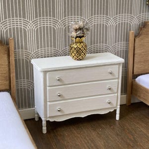 1:24 Scale Dollhouse Dresser, Half Scale Dresser, Dresser Drawer, Bureau, Chest of Drawers, Half Scale Furniture, Half Scale White Dresser