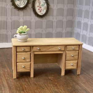 1:24 Scale Dollhouse Desk, Half Scale Desk, Miniature Desk, Half Scale Furniture, Writing Desk, Office Desk