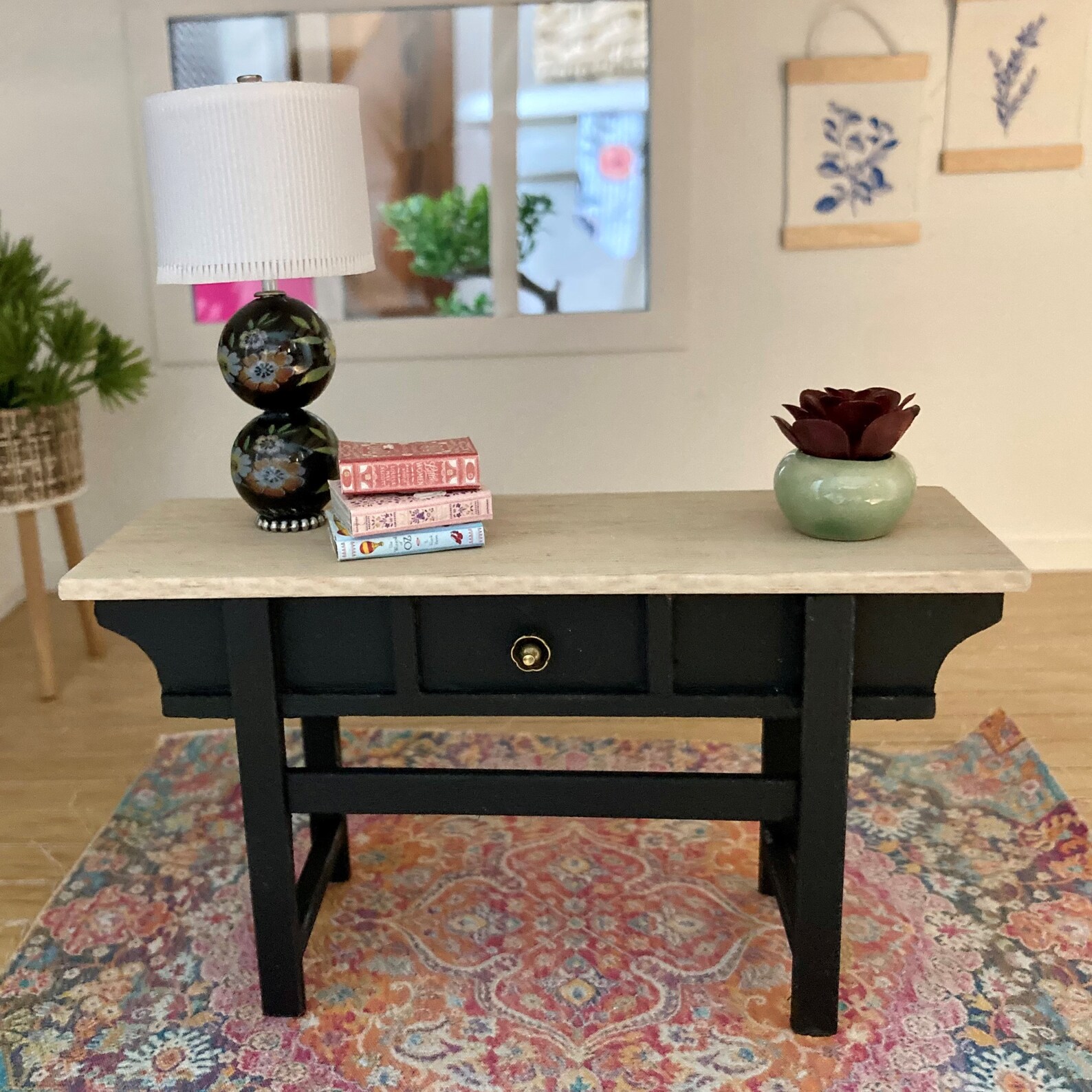 Dollhouse Console Table Miniature Console Table Black Etsy