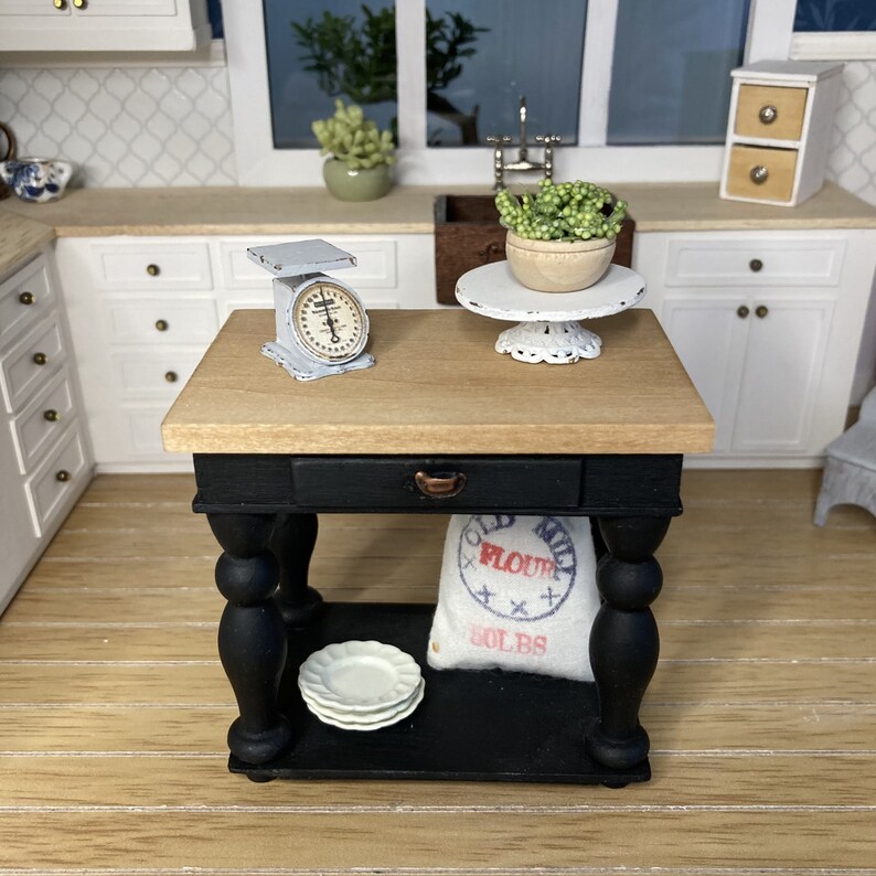 112 Scale Miniature Kitchen Island Miniature Butcher Block Etsy