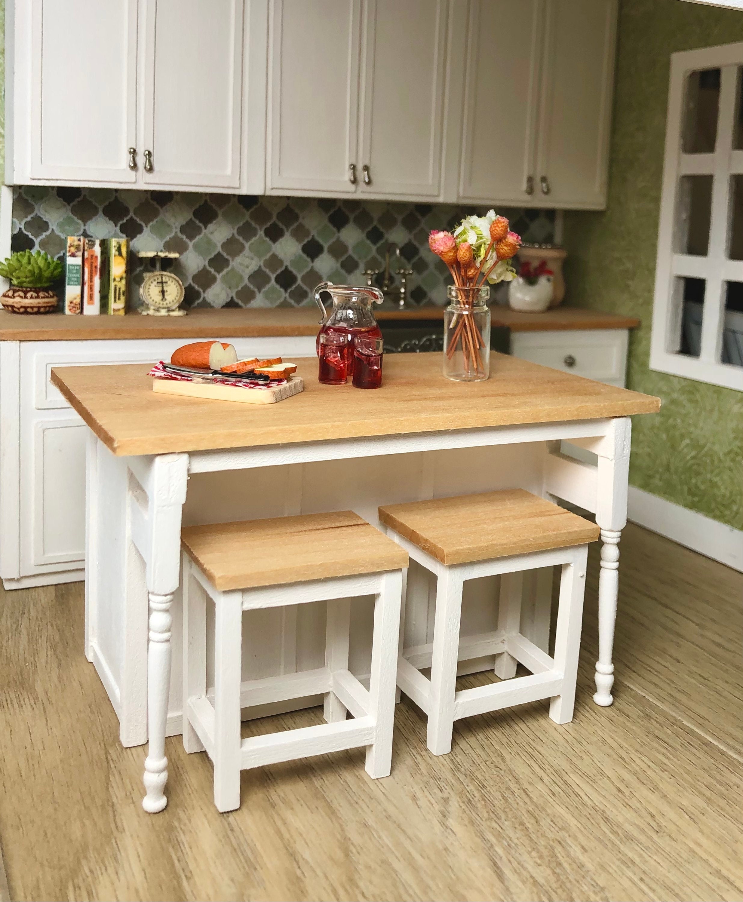 112 Scale Dollhouse Kitchen Island Miniature Kitchen Etsy