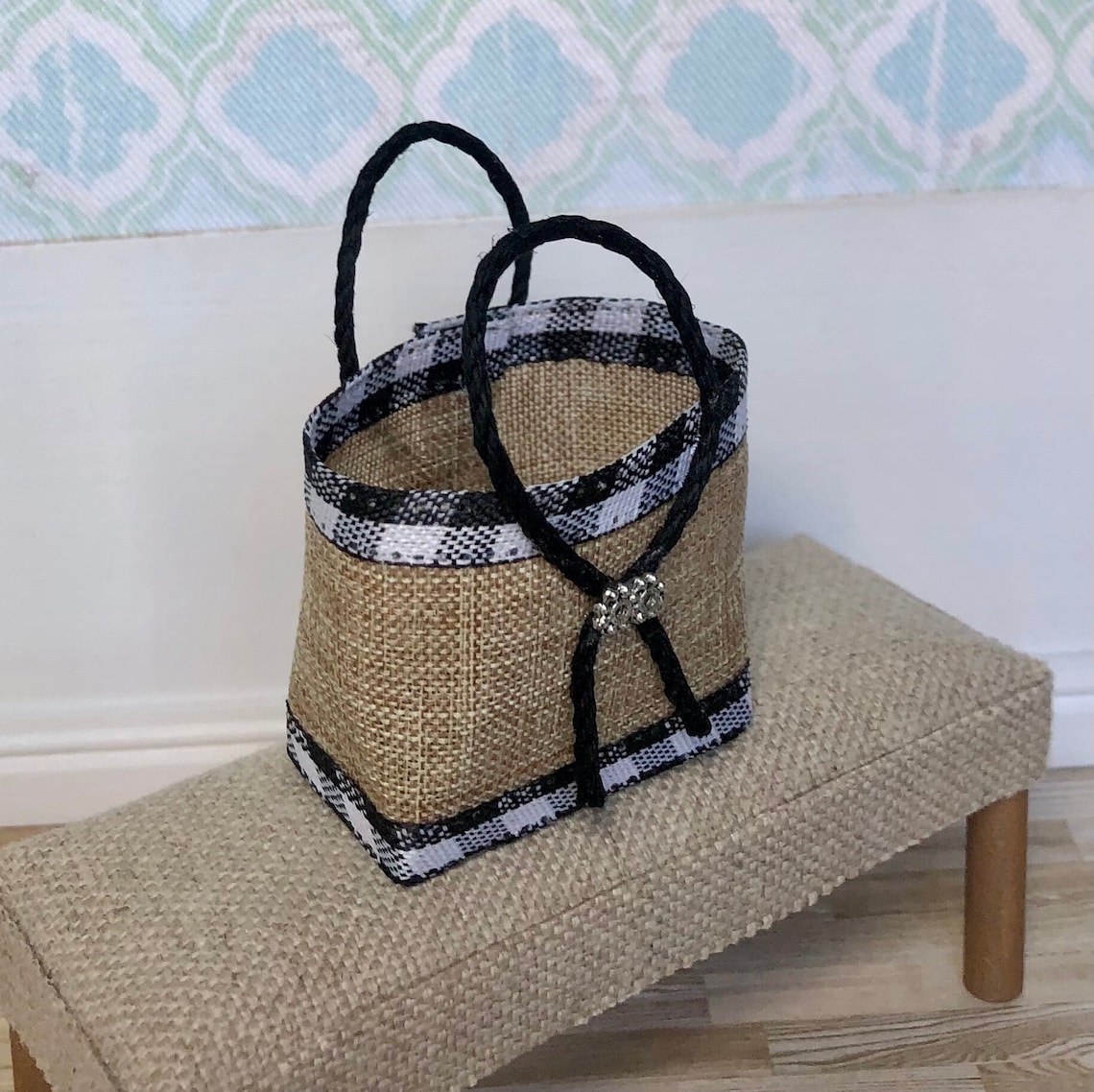 112 Scale Dollhouse Beach Bag Miniature Tote Bag Shopping Etsy