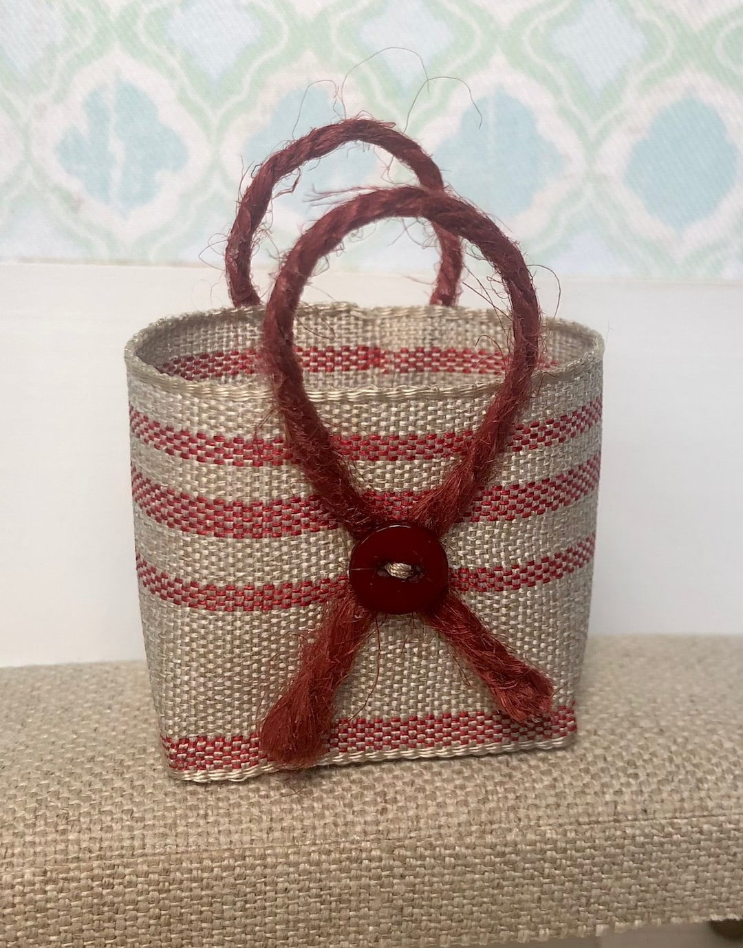 112 Scale Dollhouse Beach Bag, Miniature Tote Bag, Shopping Bag