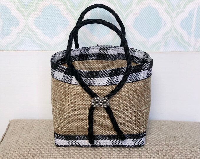 112 Scale Dollhouse Beach Bag, Miniature Tote Bag, Shopping Bag