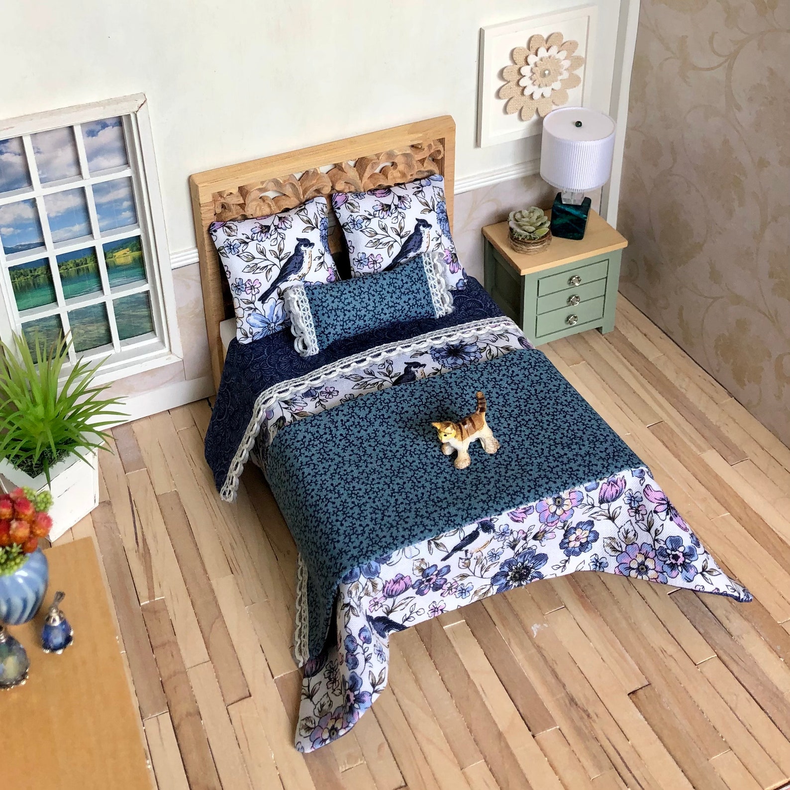 112 Scale Dollhouse Bedding Dollhouse Bedspread Bed N' Etsy