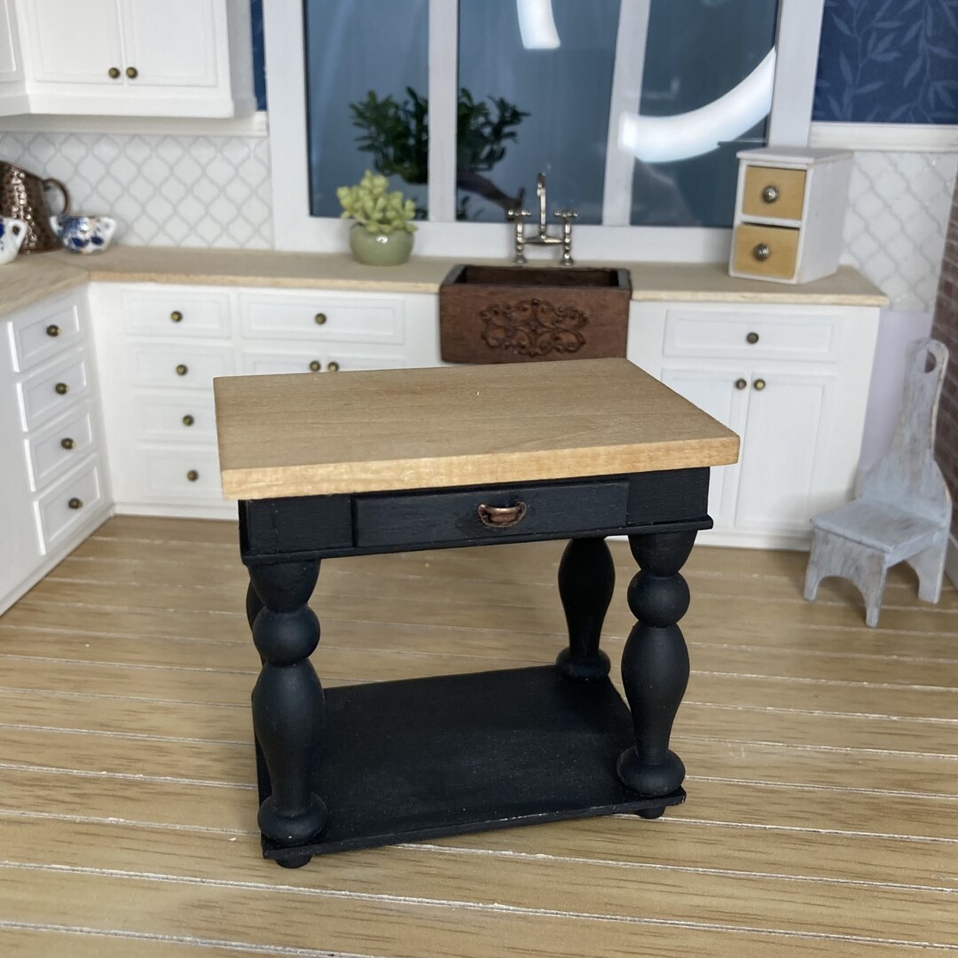 112 Scale Miniature Kitchen Island Miniature Butcher Block Etsy