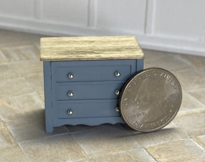 124 Dollhouse Dresser, Half Scale Dresser, Miniature Bureau, Gray
