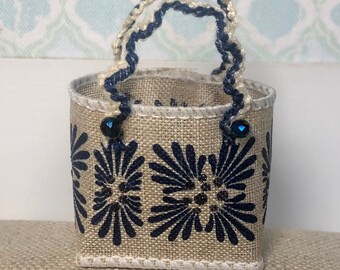 1:12 Miniature Strandtasche, Einkaufstasche, Einkaufstasche, Miniatur-Accessoire, Miniaturhandtasche, Miniature Geldbörse, Room Box, Diorama