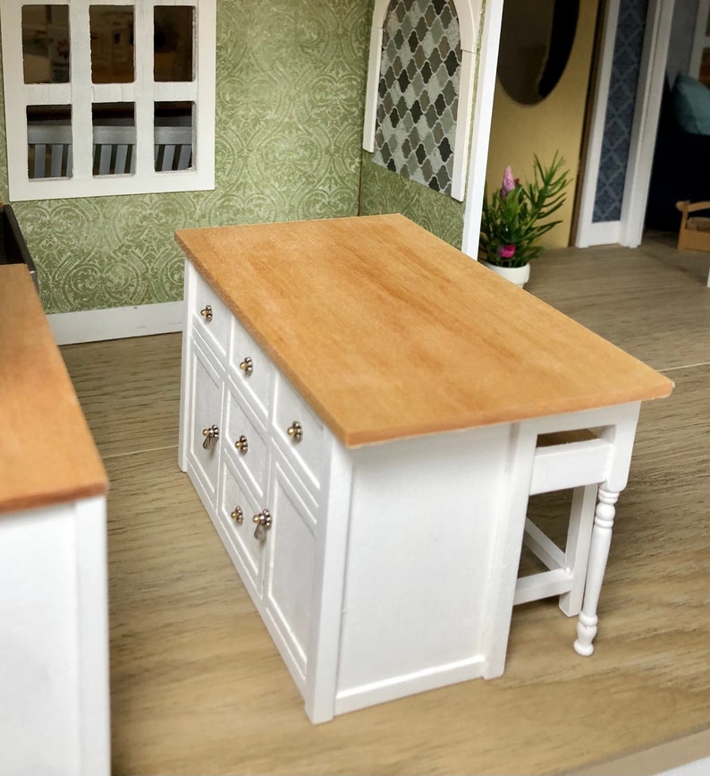 112 Scale Dollhouse Kitchen Island Miniature Kitchen Etsy
