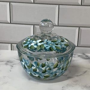 Hydrangea Glass Bowl - Etsy