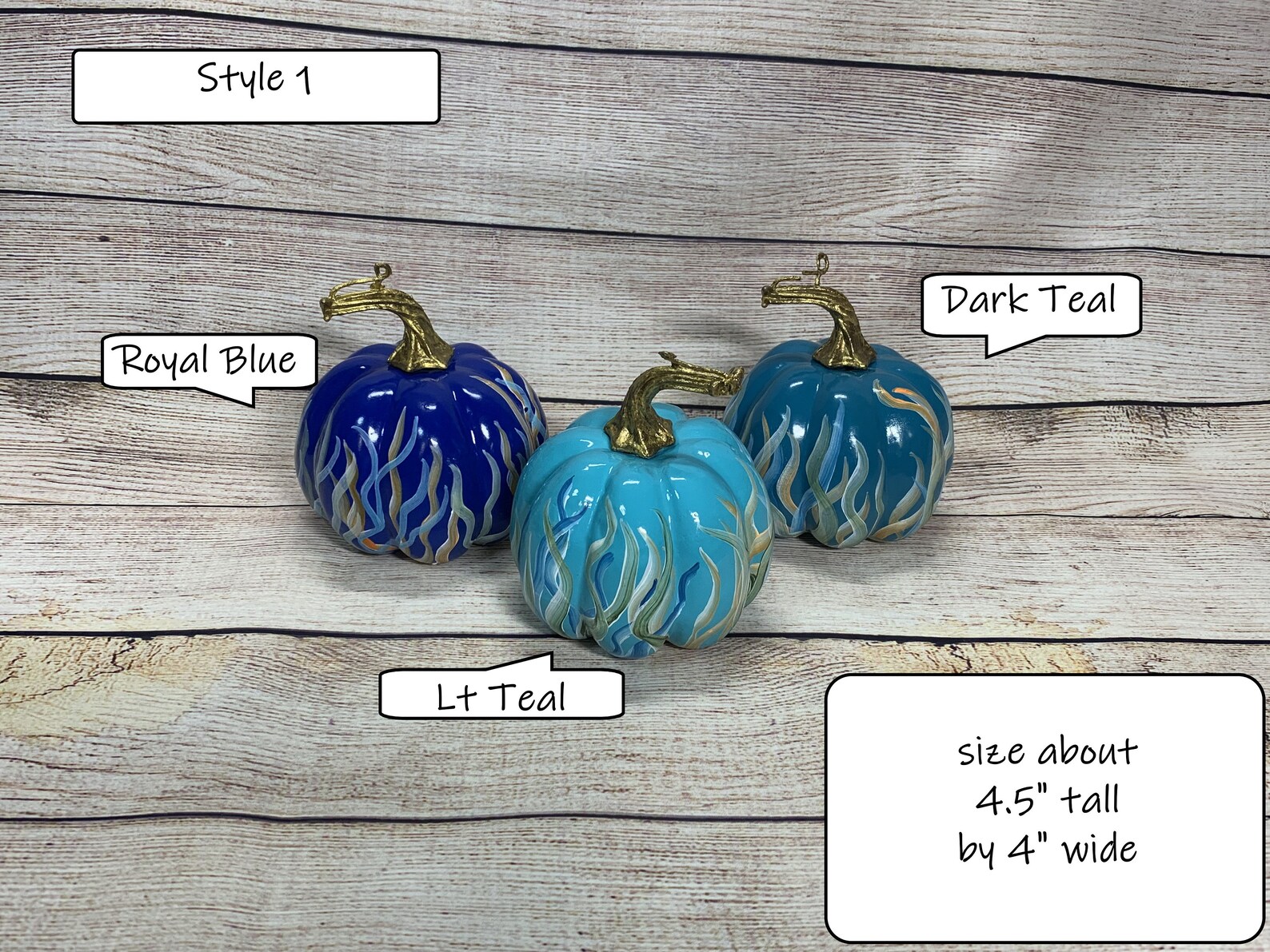 Fall Beach House Coastal Pumpkin Decor Blue Pumpkin Decor Etsy