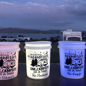 Camp BUNDLE Making Memories camper vinyl decal bundle - 3 camping bucket decals - camp light bucket decals - BUNDLE & SAVE!