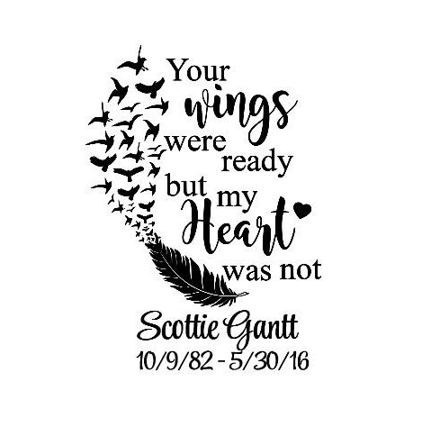 your wings were ready but my heart was not Vinyl Decal Car Personalized your wings were ready but my heart was not Vinyl Decal Car Personalized
