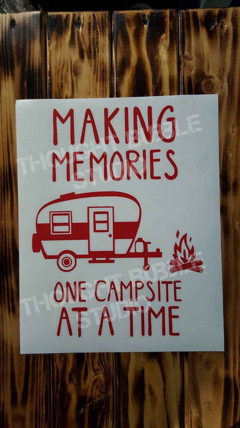 camping decal camping bucket camping gift cornhole decal sticker Making memories retro camper vinyl decal camper decor RV sticker