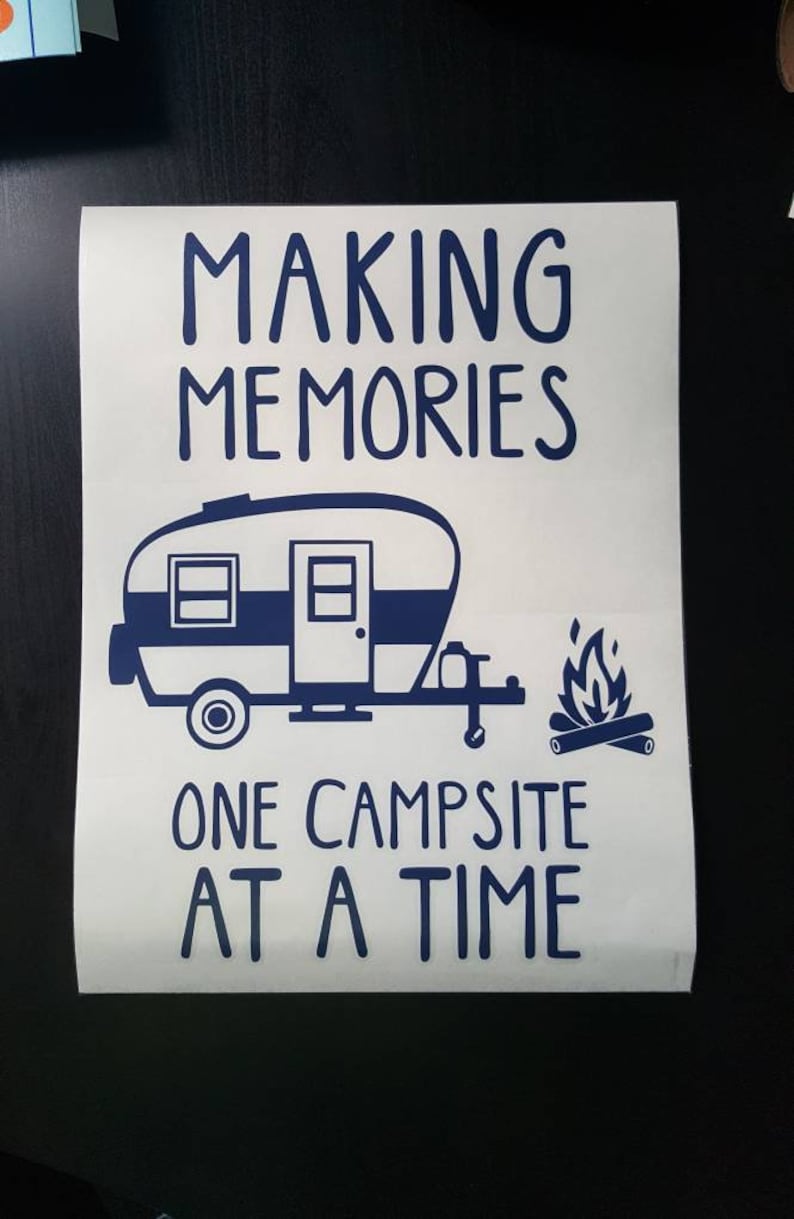 camping decal camping bucket camping gift cornhole decal sticker Making memories retro camper vinyl decal camper decor RV sticker