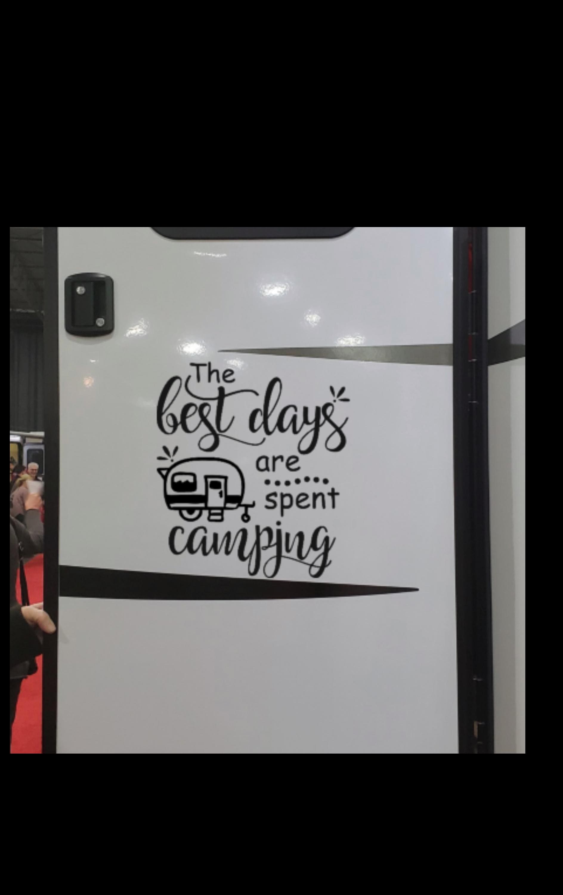 The Best Days are Spent Camping - Camper Decal - RV Decal - RV Slideout Decal - Camping Decor - Camping Light Bucket Decal
