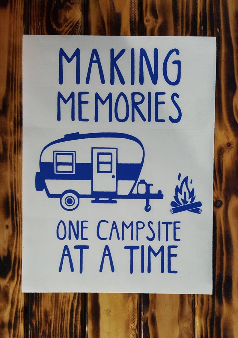 camping decal camping bucket camping gift cornhole decal sticker Making memories retro camper vinyl decal camper decor RV sticker