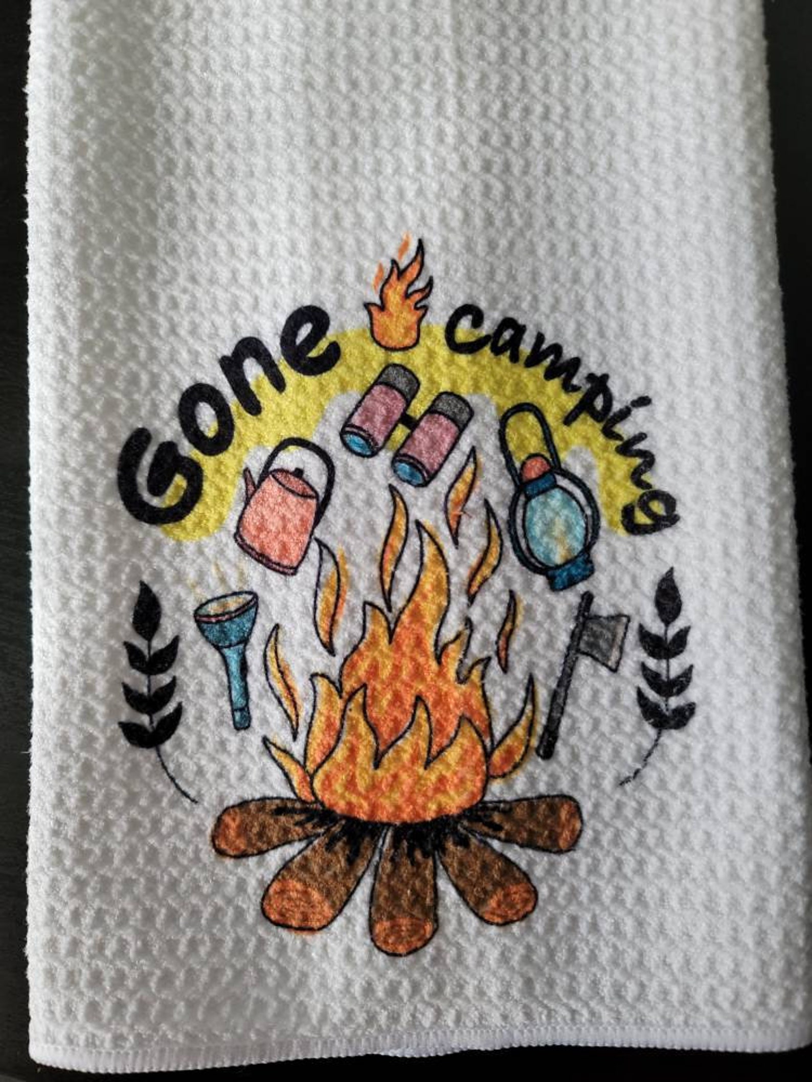 Camping Waffle Weave Towel Kitchen Towel Camping Towel Etsy