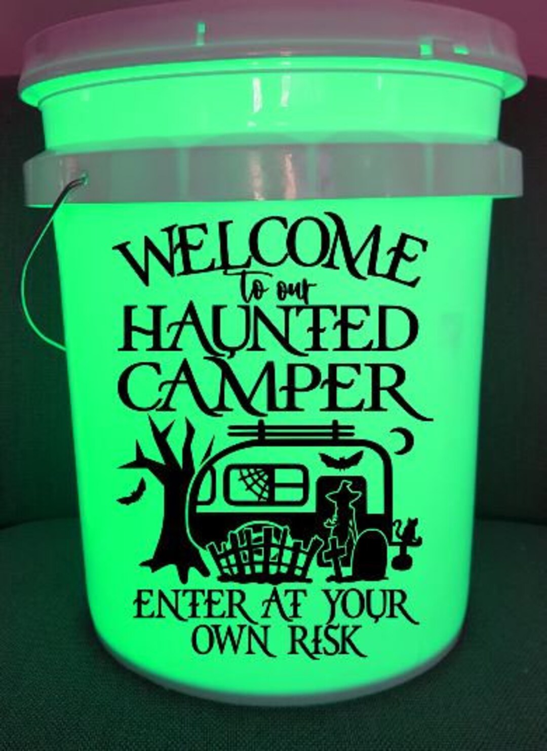 Halloween Camping Bucket Decal Haunted Camper Decal Trick or Treat