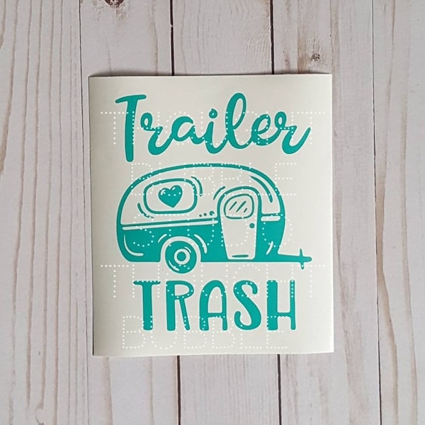 Trailer Trash Vinyl Camper Decal | Camping Trash Can Decal | Cute RV Decal | RV Camper Decor | Rpod Trash Bin Decal