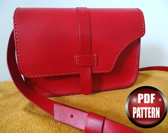 Leather handbag PDF pattern | PDF Pattern | Pdf Download | Shoulder Bag Leather Pattern | Purse Pattern | Sewing Pattern | DIY Pattern