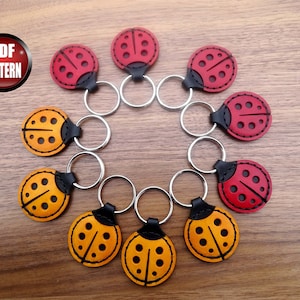 Leather Ladybug Keychain Pattern | DIY Leather | PDF Download | Leather Pattern | Leather Ladybug | Keychain Pattern