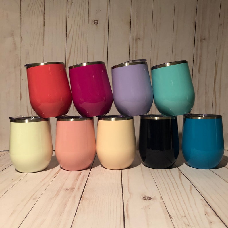 Wedding Tumbler Custom Logo or Text Tumbler Personalized WINE Tumbler Party Favors Gifts for Women Tumbler with Lid Gift Ideas