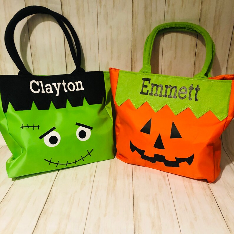 Trick or Treat Bag Personalized Halloween Bag Kids Halloween - Etsy