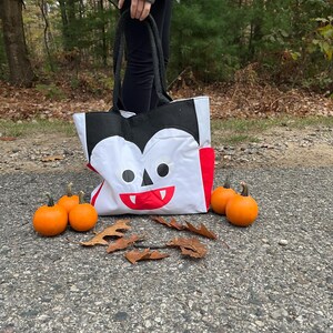 Trick or Treat Bag, Personalized Halloween Bag, Kids Halloween Bag, Large Candy Bag, Halloween Bucket, Halloween Candy Bag Character Tote image 13