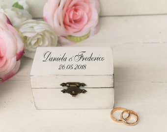 Portafedi, portafedi in legno personalizzato, cuscino portafedi, scatola portafedi shabby, cofanetto portafedi nuziali, matrimonio
