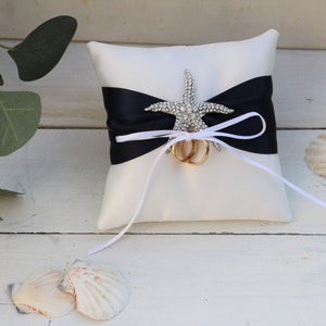 Elegant ring pillow for Beach theme wedding, beach Ring bearer pillow, nautical wedding ring pillow, beach wedding ceremony, image 5