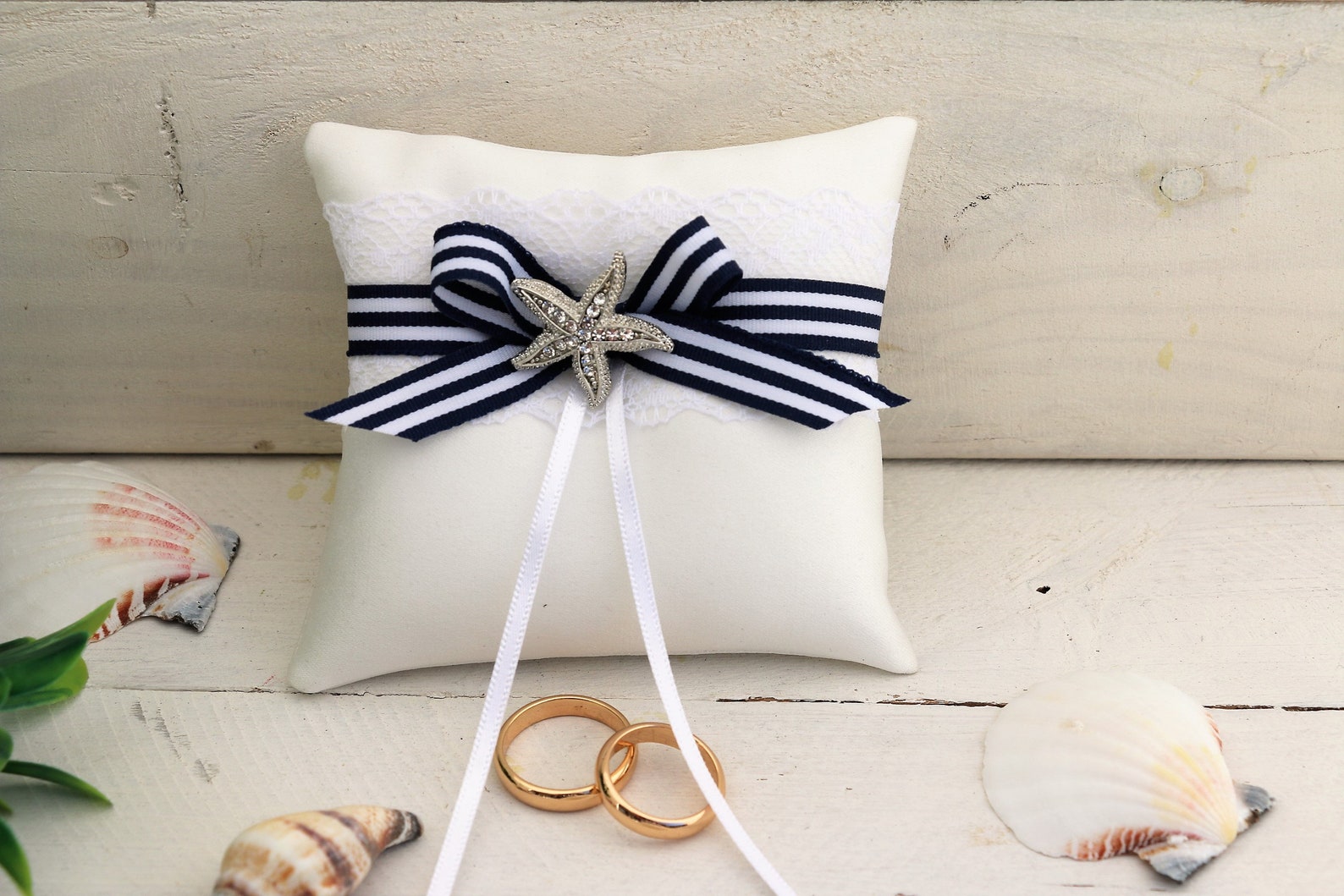 Beach theme Ring bearer pillow nautical wedding ring pillow Etsy